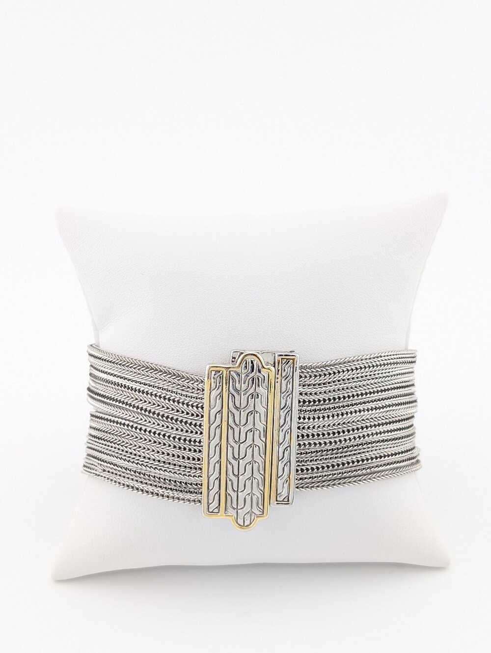 Vintage Multistrand Gold & Silver Bracelet - Magnetic Clasp - Picture 5 of 8